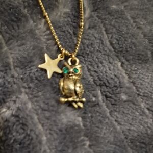 Forever 21 Gold Necklace with Owl Pendant